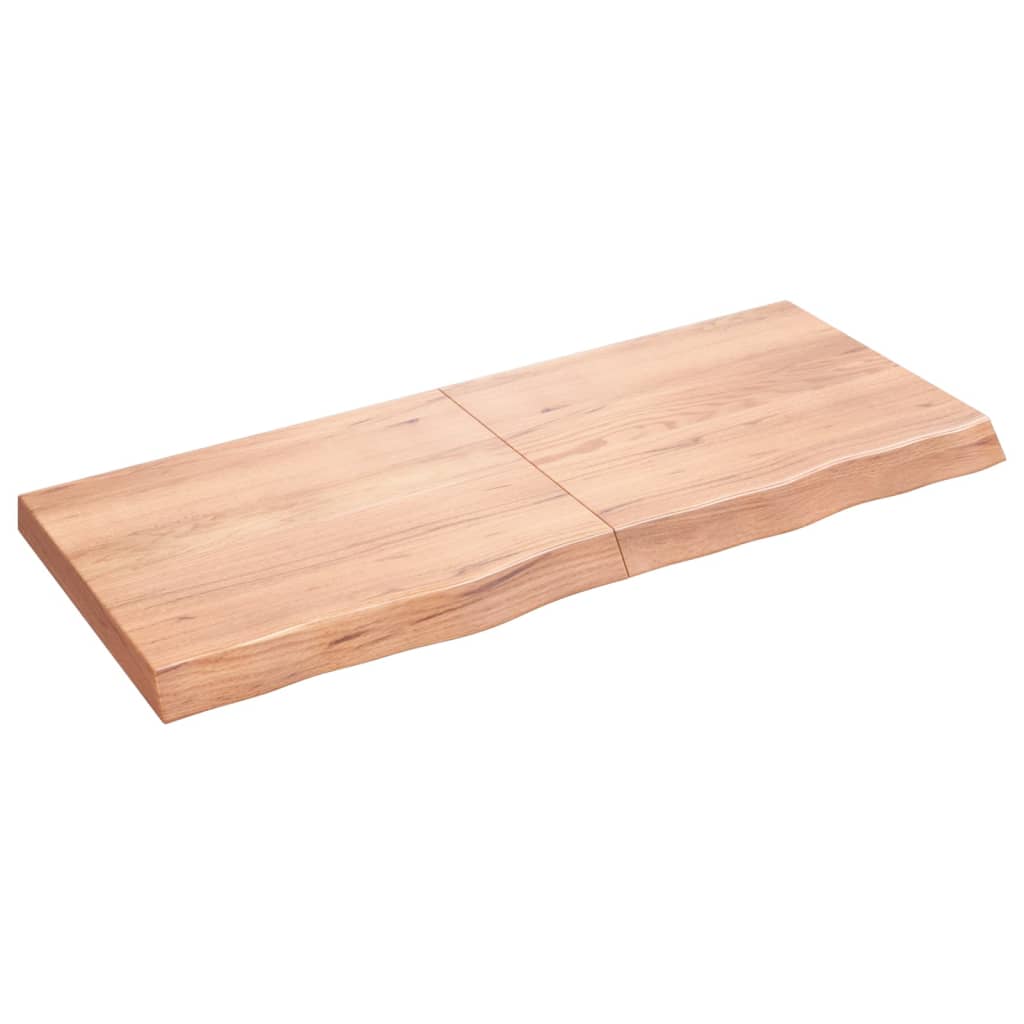vidaXL Nástěnná police hnědá 120x50x(2-6)cm ošetřený masivní dub