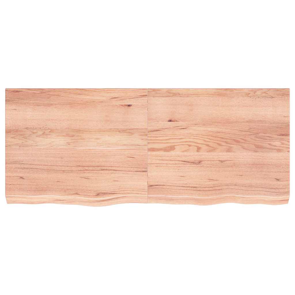 vidaXL Wandschap 120x50x(2-6)cm behandeld massief eikenhout lichtbruin afbeelding