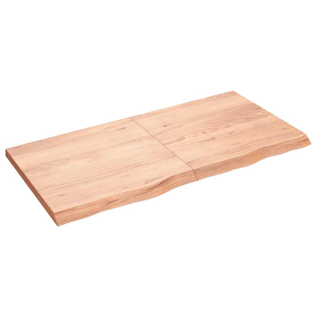 vidaXL Nástěnná police hnědá 120x60x(2-4)cm ošetřený masivní dub
