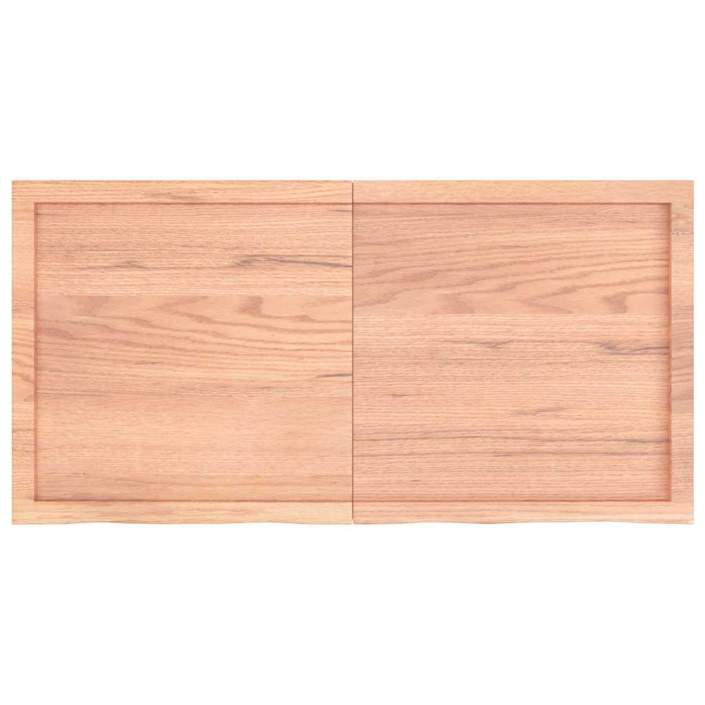 vidaXL Wandschap 120x60x(2-4)cm behandeld massief eikenhout lichtbruin afbeelding