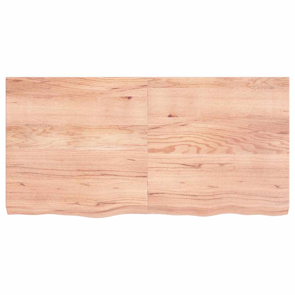 vidaXL Wandschap 120x60x(2-6)cm behandeld massief eikenhout lichtbruin afbeelding