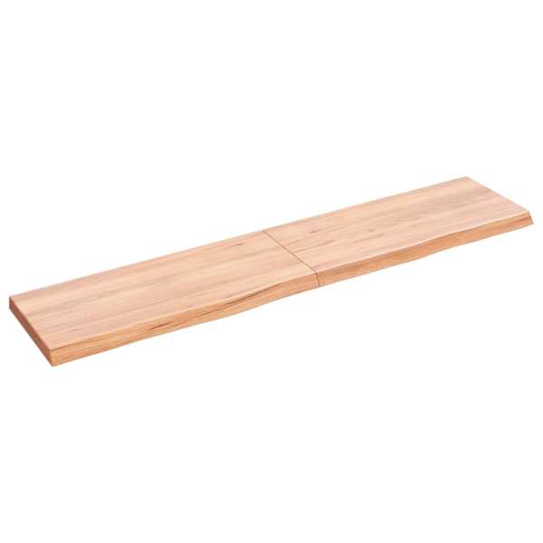 vidaXL seinariiul, helepruun, 140 x 30 x (2-4) cm, t&ouml;&ouml;deldud tammepuit