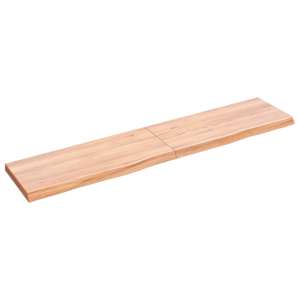 Nástěnná police hnědá 140x30x(2-4)cm ošetřený masivní dub - obrázek 1