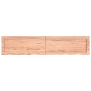 Nástěnná police hnědá 140x30x(2-4)cm ošetřený masivní dub - obrázek 2