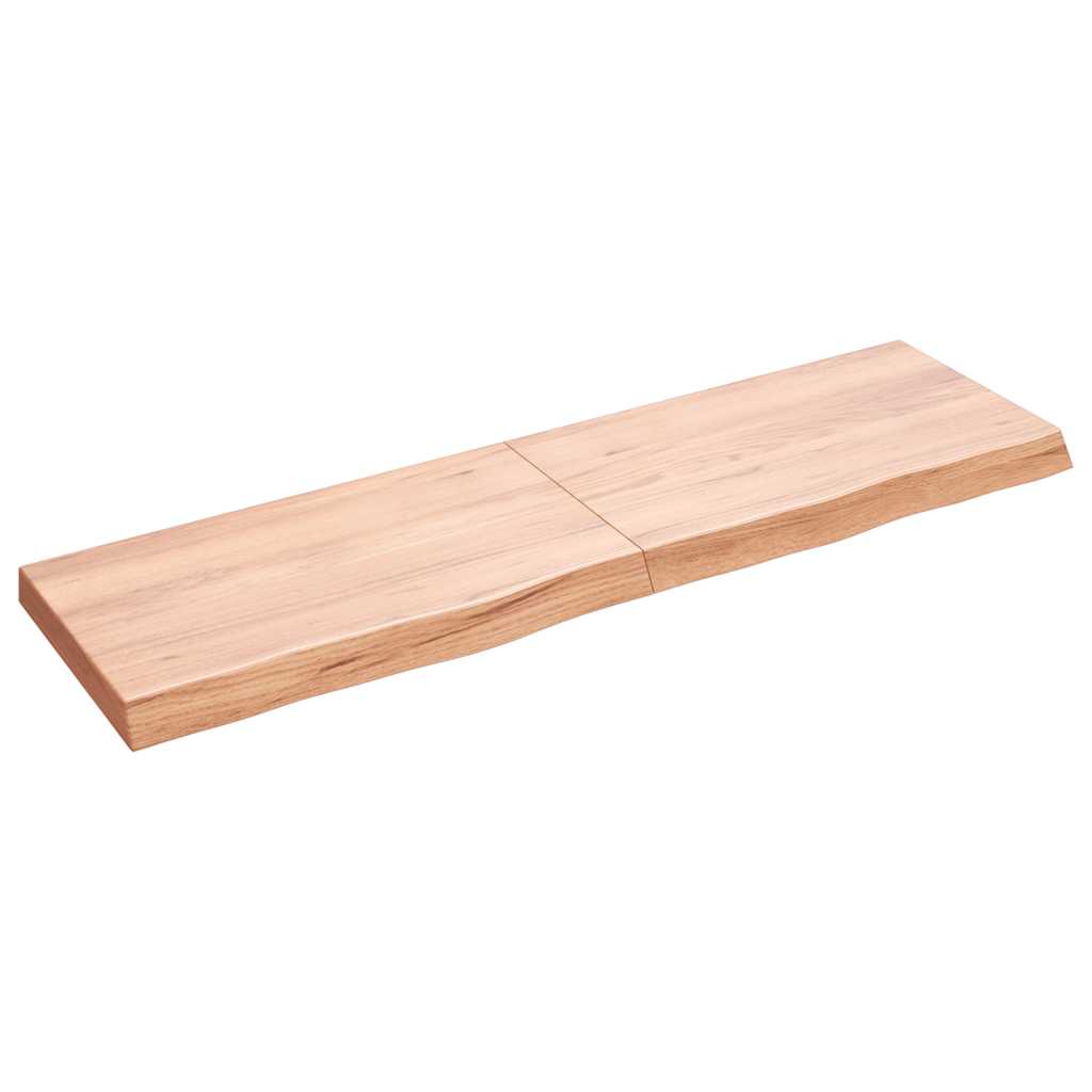 vidaXL Nástěnná police hnědá 140x40x(2-6)cm ošetřený masivní dub