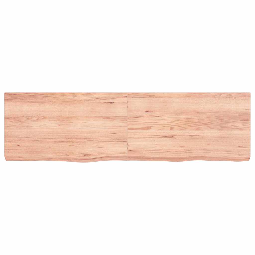 vidaXL Wandschap 140x40x(2-6)cm behandeld massief eikenhout lichtbruin afbeelding