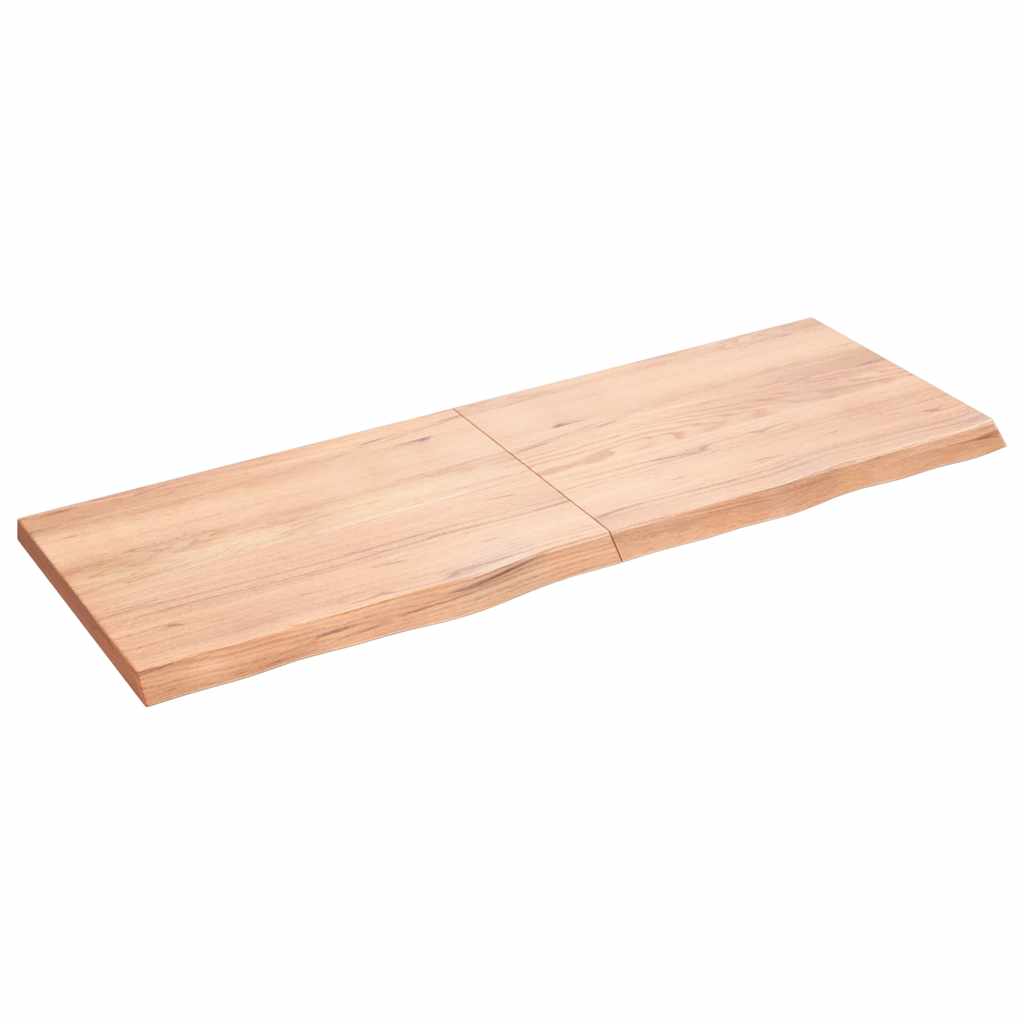 vidaXL Nástěnná police hnědá 140x50x(2-4)cm ošetřený masivní dub