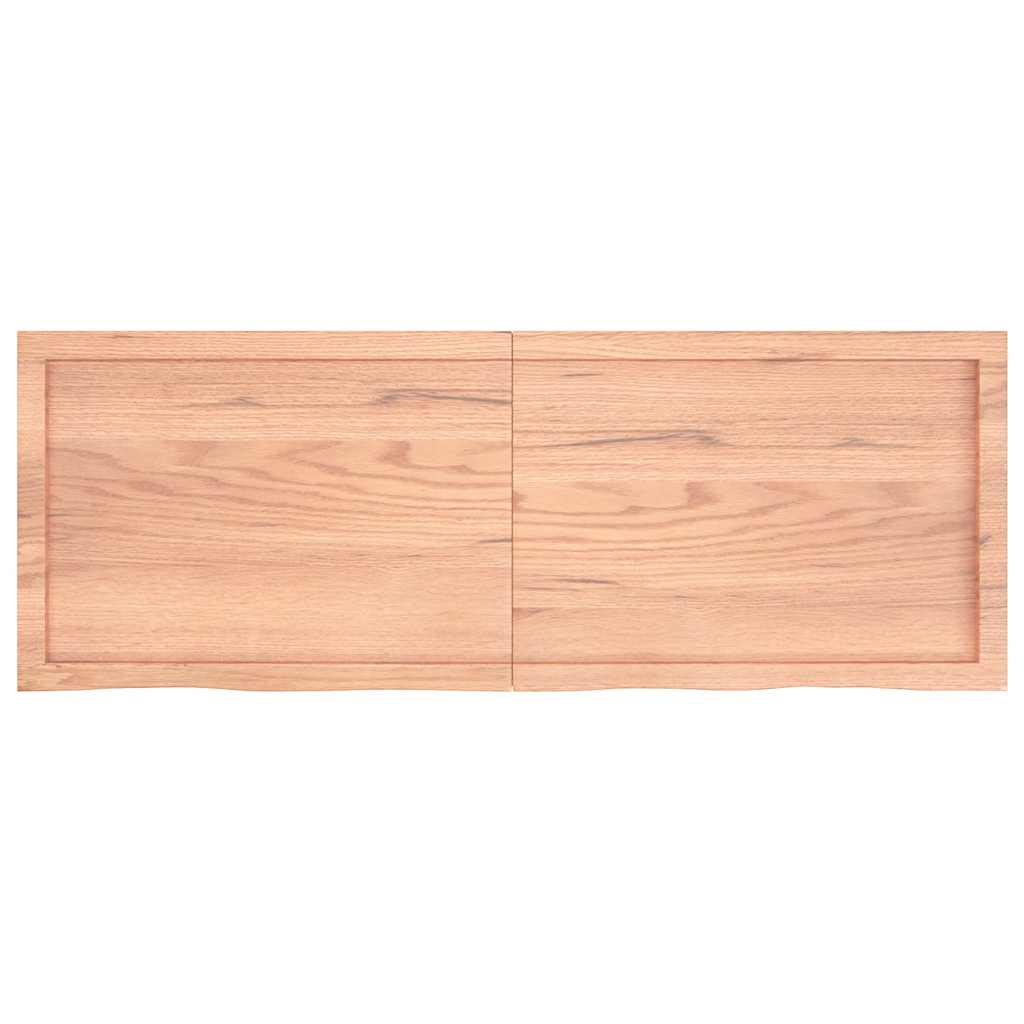 vidaXL Seinähylly vaaleanruskea 140x50x(2-4) cm käsitelty täystammi