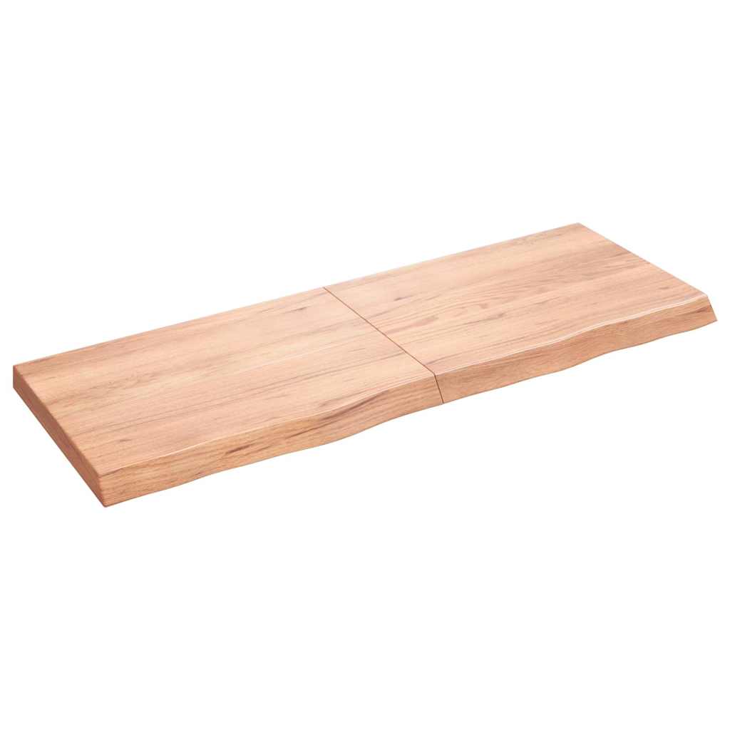 vidaXL Raft de perete maro deschis 140x50x(2-6) cm lemn stejar tratat