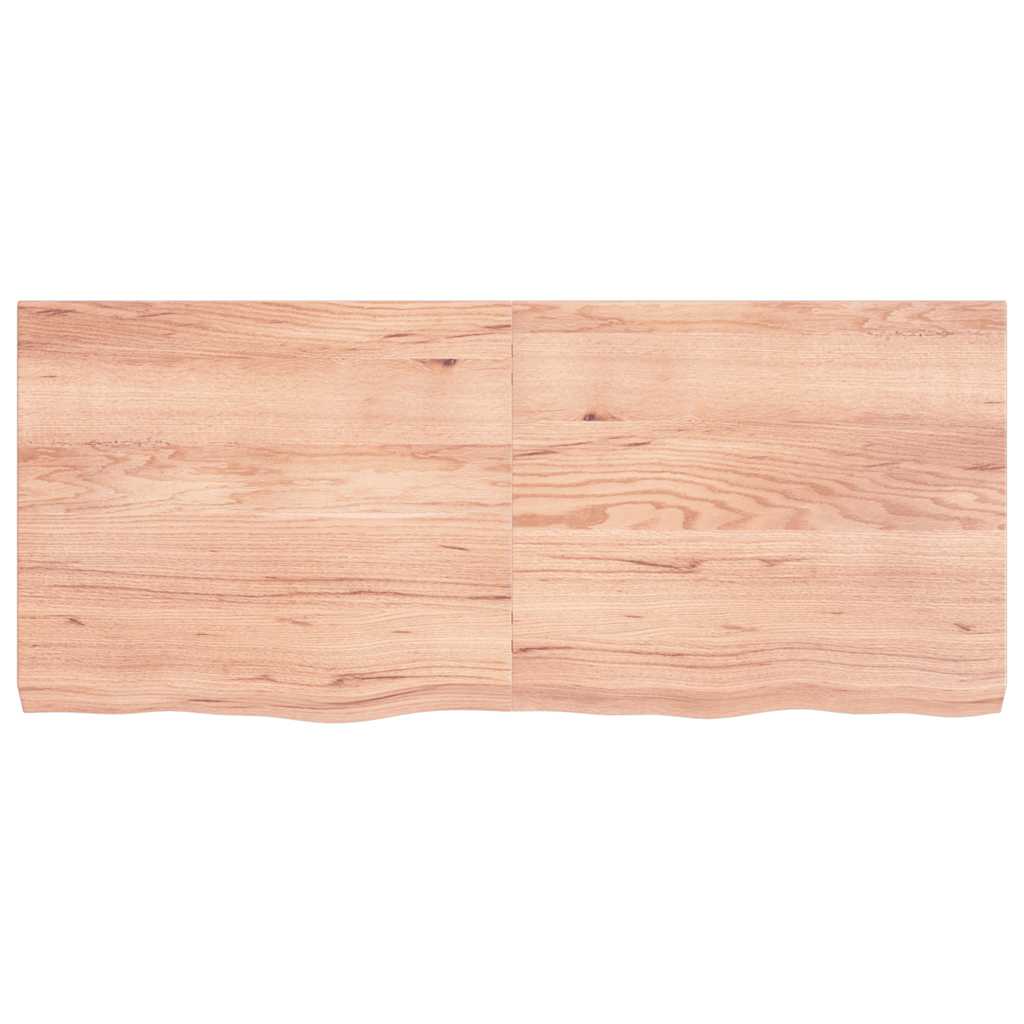 vidaXL Wandschap 140x60x(2-6)cm behandeld massief eikenhout lichtbruin afbeelding