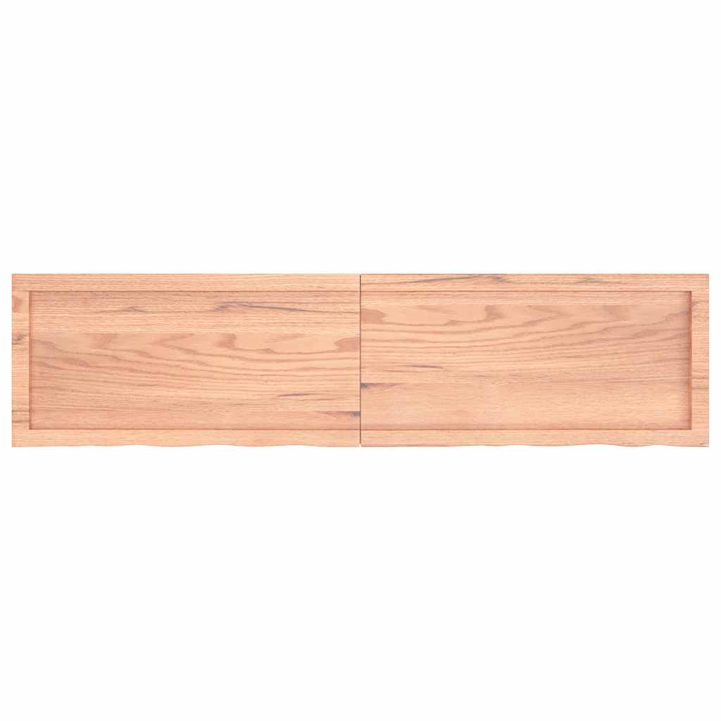 vidaXL Wandschap 160x40x(2-6)cm behandeld massief eikenhout lichtbruin afbeelding