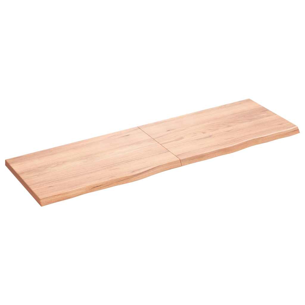 vidaXL Nástěnná police hnědá 160x50x(2-4)cm ošetřený masivní dub