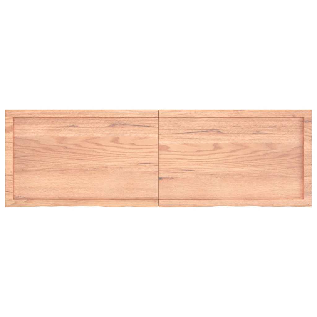 Thumbnail - vidaXL Wandregal Hellbraun 160x50x(2-4) cm Massivholz Eiche Behandelt
