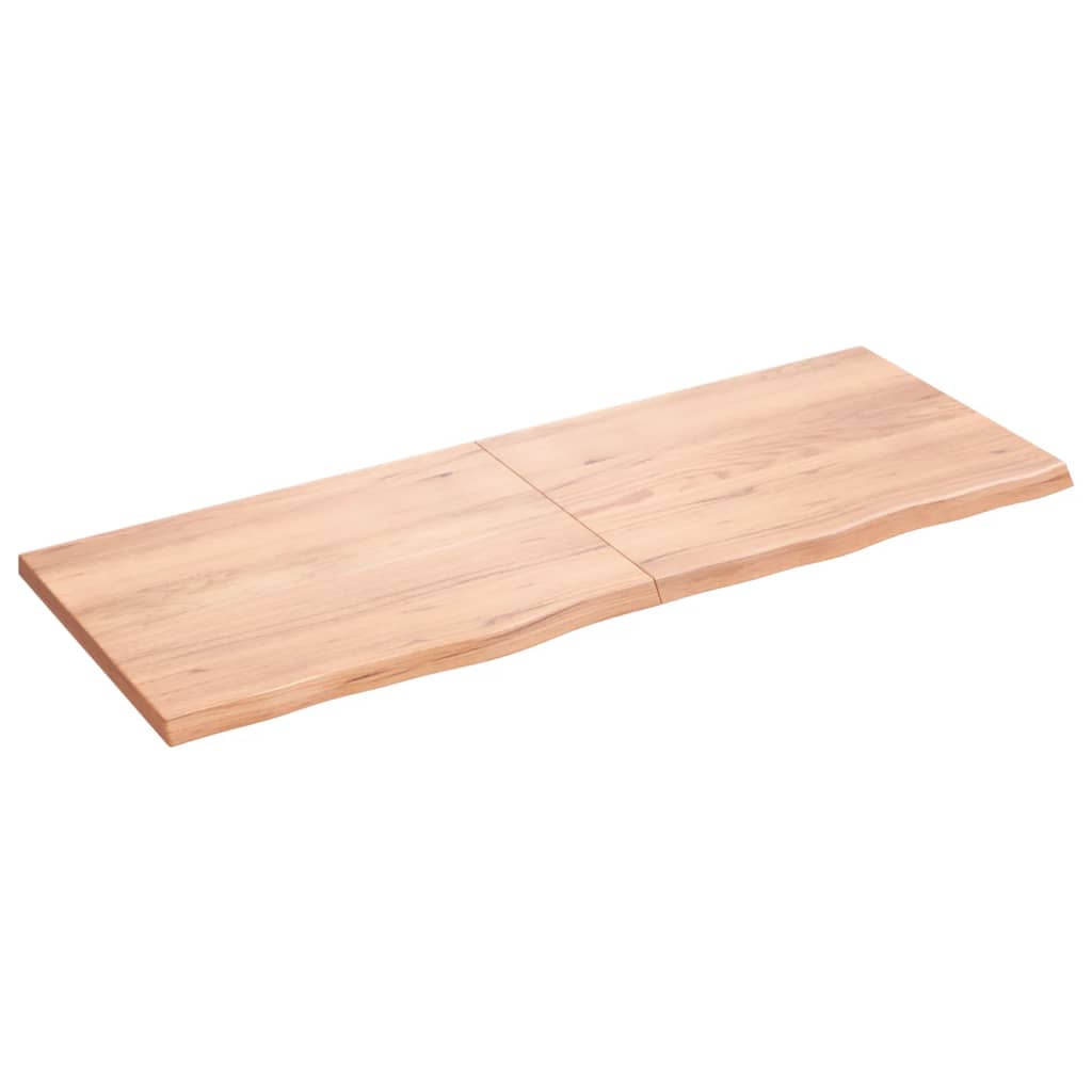Image of vidaXL Wall Shelf Light Brown 160x60x(2-4) cm Treated Solid Wood Oak