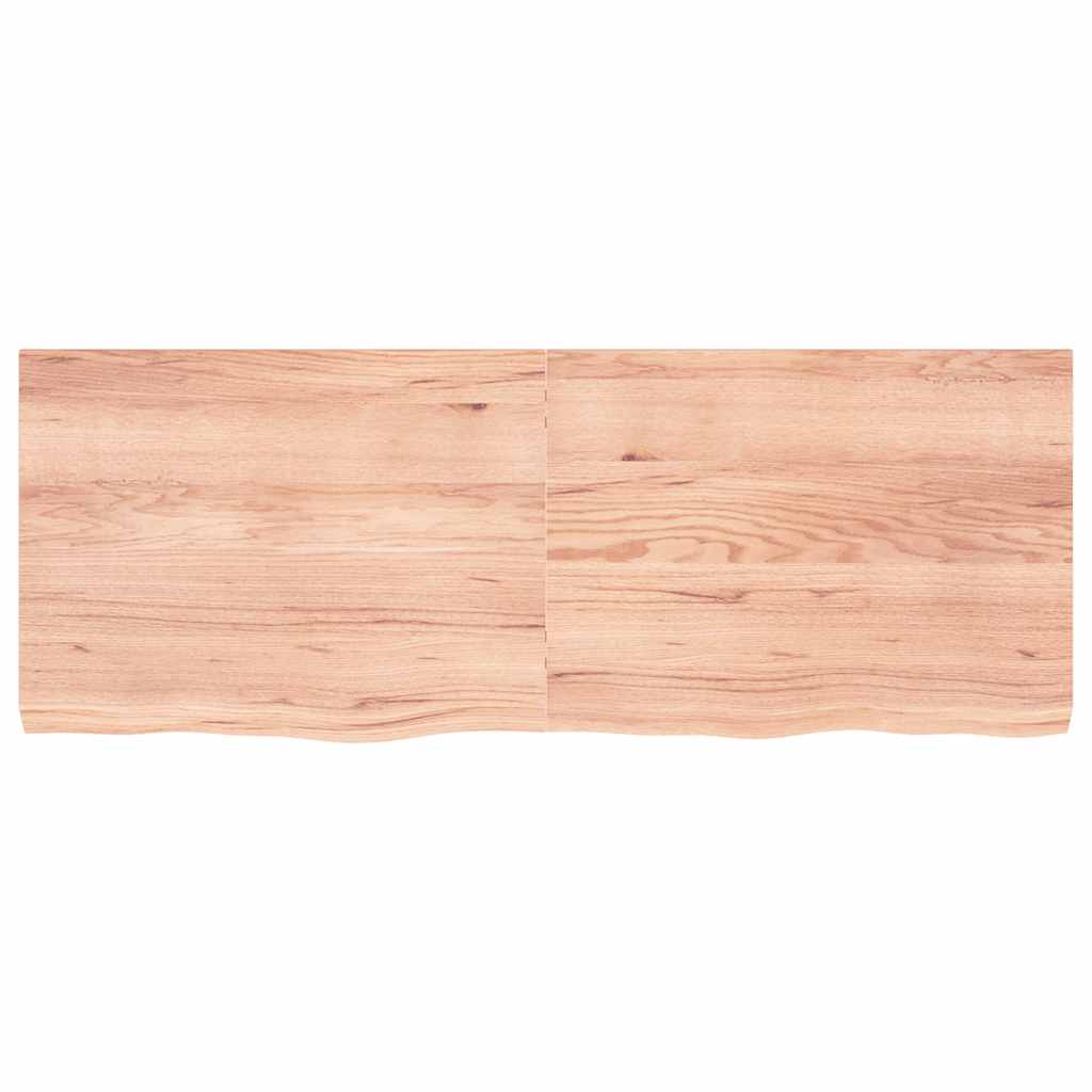 vidaXL Wandschap 160x60x(2-6)cm behandeld massief eikenhout lichtbruin afbeelding