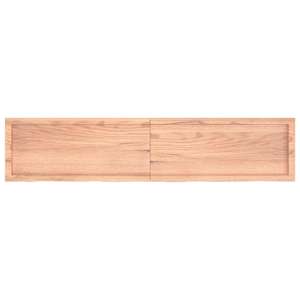 Nástěnná police hnědá 180x40x(2-4)cm ošetřený masivní dub - obrázek 2