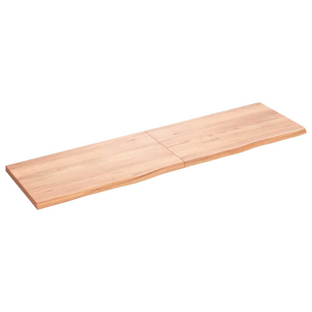 vidaXL Nástěnná police hnědá 180x50x(2-4)cm ošetřený masivní dub