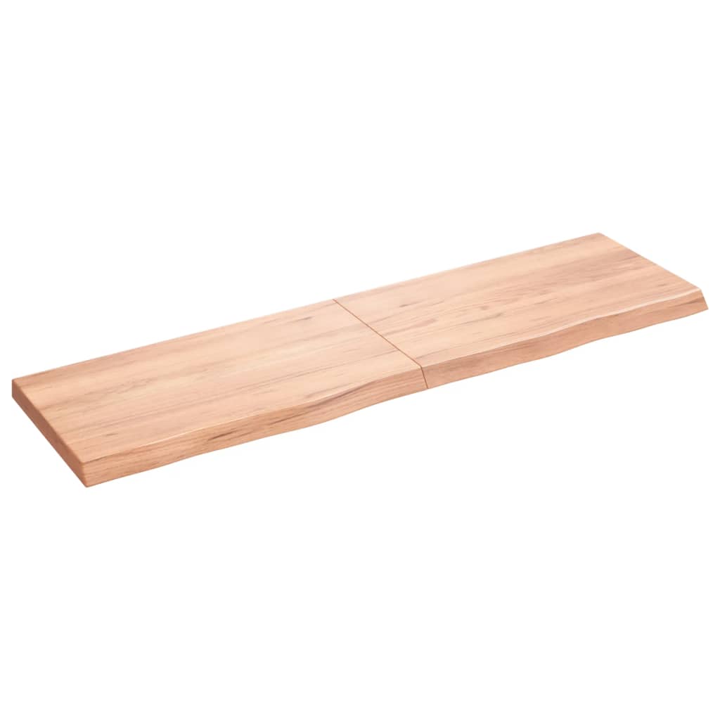 Image of vidaXL Wall Shelf Light Brown 180x50x(2-6) cm Treated Solid Wood Oak