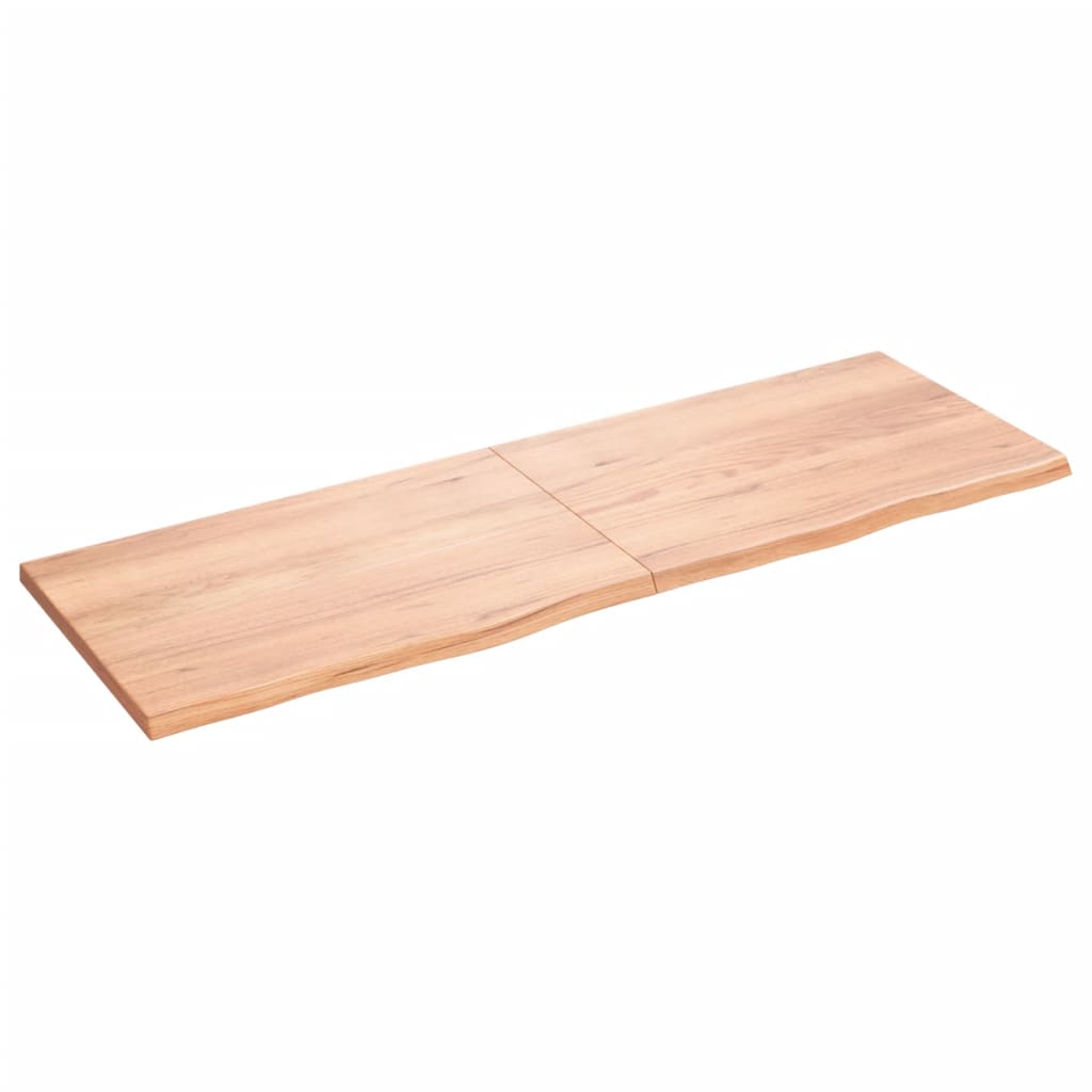 vidaXL Nástěnná police hnědá 180x60x(2-4)cm ošetřený masivní dub