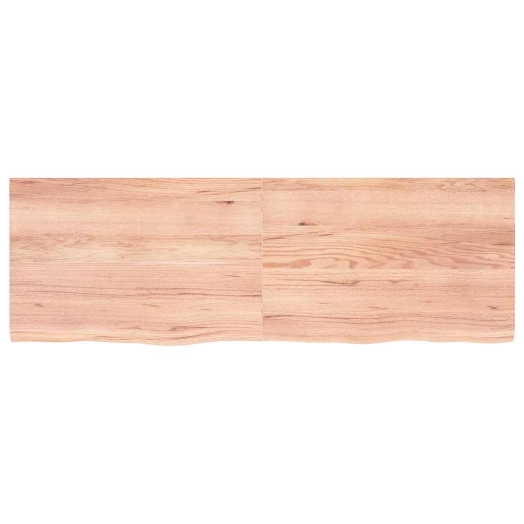 vidaXL világosbarna kezelt tömör tölgyfa fali polc 180 x 60 x (2-4) cm