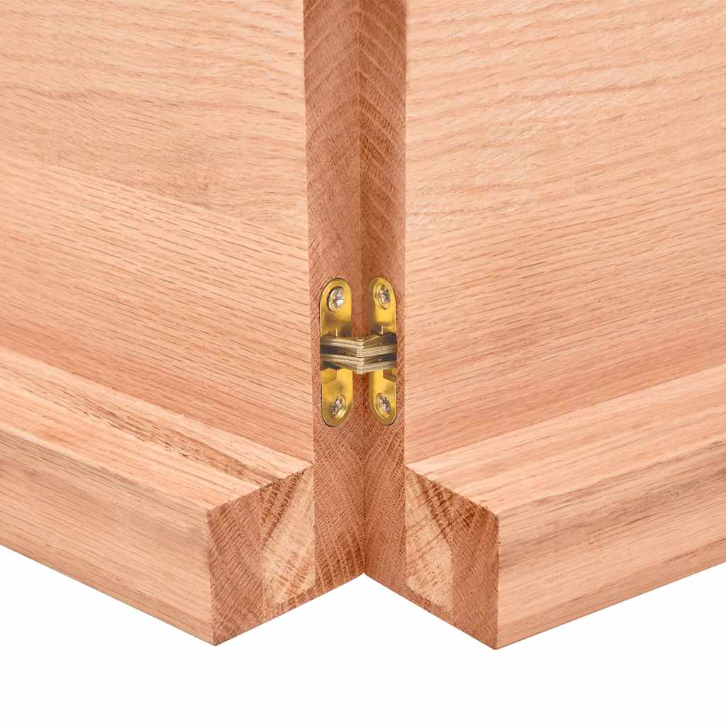Thumbnail - vidaXL Wandregal Hellbraun 180x60x(2-6) cm Massivholz Eiche Behandelt