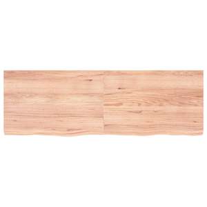 Nástěnná police hnědá 180x60x(2-6)cm ošetřený masivní dub - obrázek 3