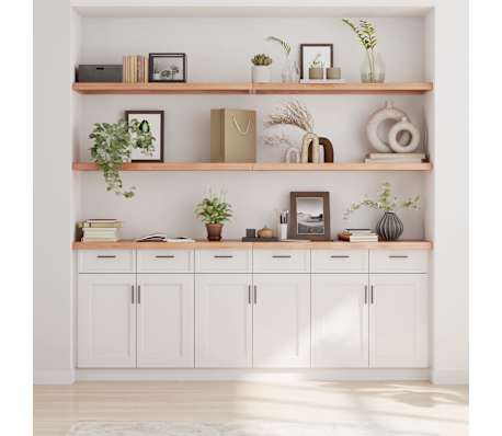 vidaXL Raft de perete maro deschis 200x30x(2-4) cm lemn stejar tratat