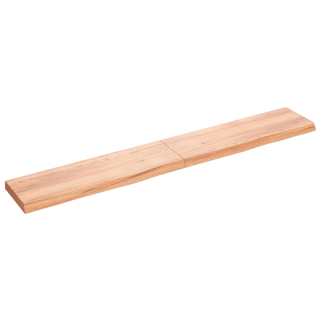 vidaXL Nástěnná police hnědá 200x30x(2-6) cm ošetřený masivní dub