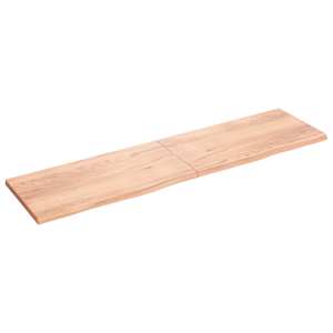 Nástěnná police hnědá 200x50x(2-4)cm ošetřený masivní dub - obrázek 1