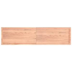Nástěnná police hnědá 200x50x(2-4)cm ošetřený masivní dub - obrázek 2