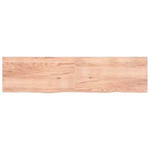 Nástěnná police hnědá 200x50x(2-4)cm ošetřený masivní dub - obrázek 3