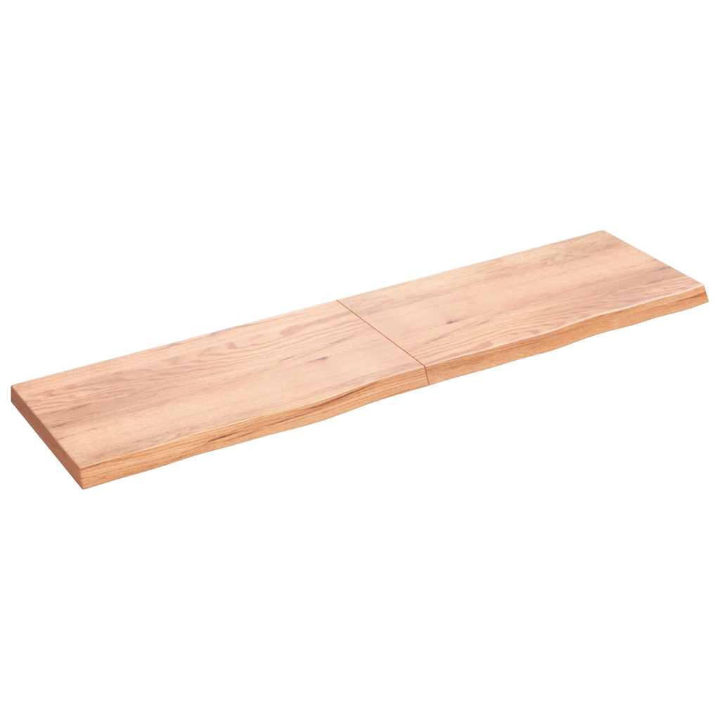 vidaXL Nástěnná police hnědá 200x50x(2-6)cm ošetřený masivní dub