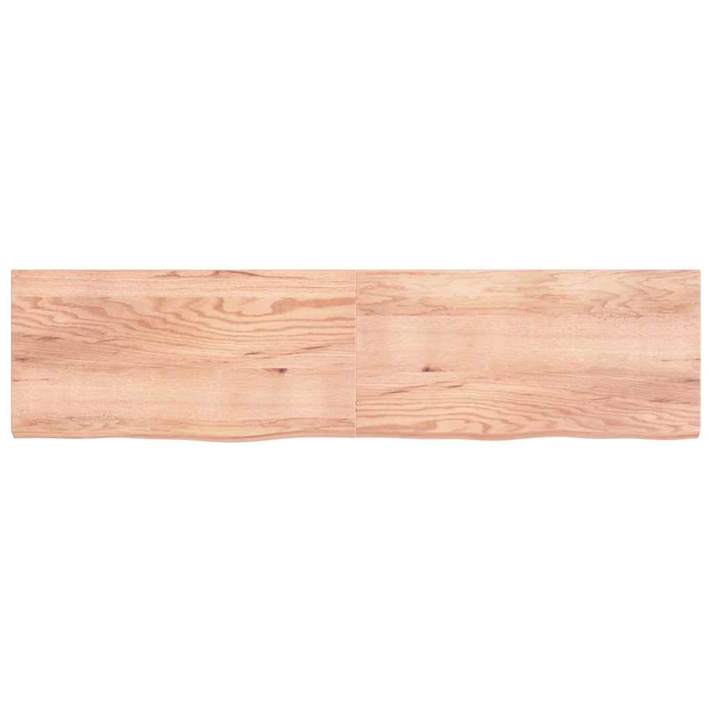 vidaXL Wandschap 200x50x(2-6)cm behandeld massief eikenhout lichtbruin afbeelding