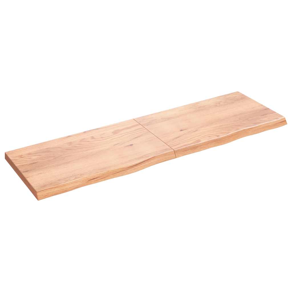 vidaXL Nástěnná police hnědá 200x60x(2-6)cm ošetřený masivní dub