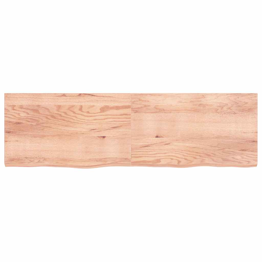 vidaXL Wandschap 200x60x(2-6)cm behandeld massief eikenhout lichtbruin afbeelding