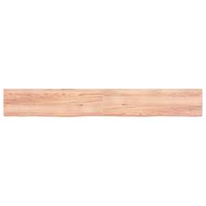 vidaXL Ράφι Τοίχου Ανοιχτό Καφέ 220x30x(2-6)εκ. Επεξ. Μασίφ Ξύλο Δρυός
