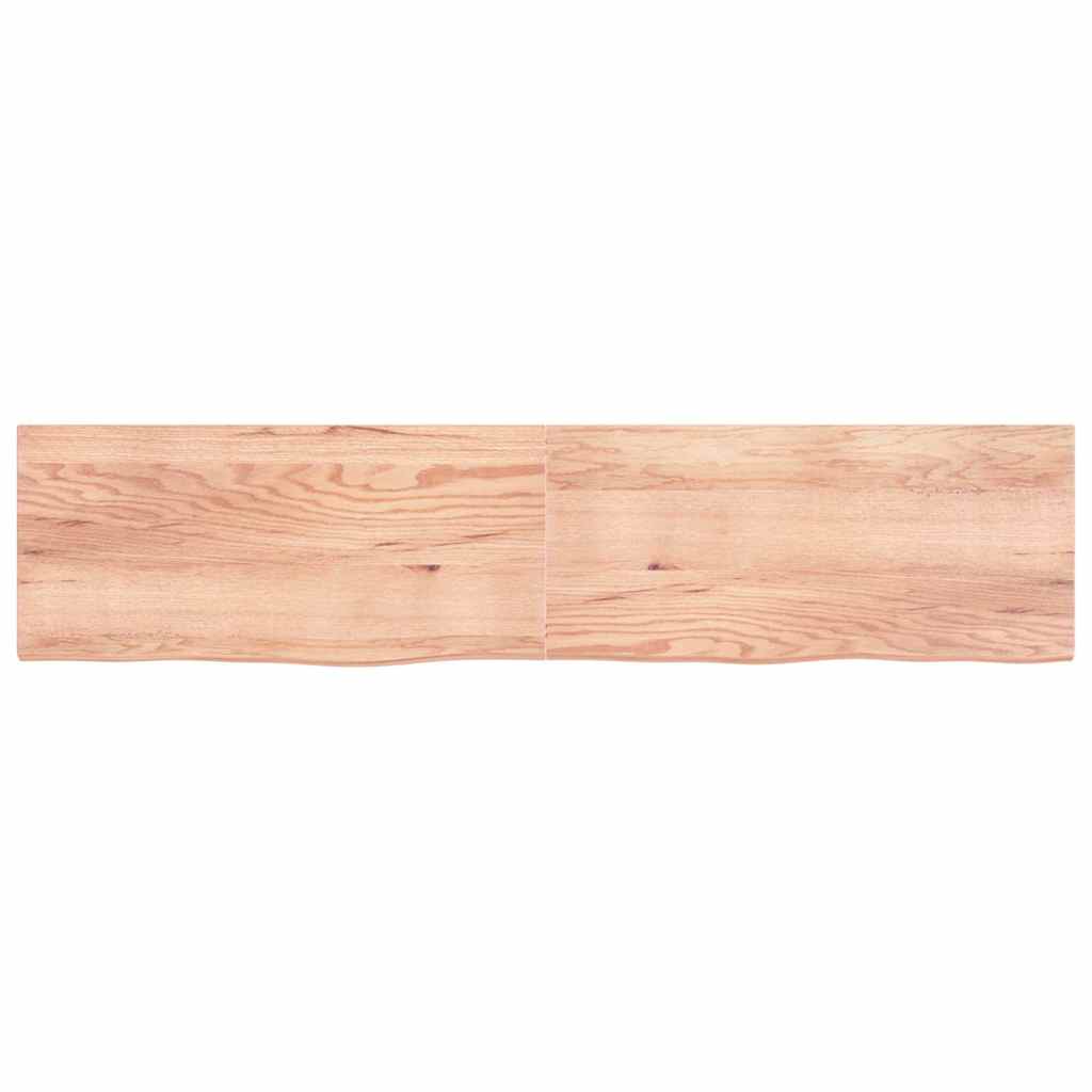 vidaXL Wandschap 220x50x(2-4)cm behandeld massief eikenhout lichtbruin afbeelding