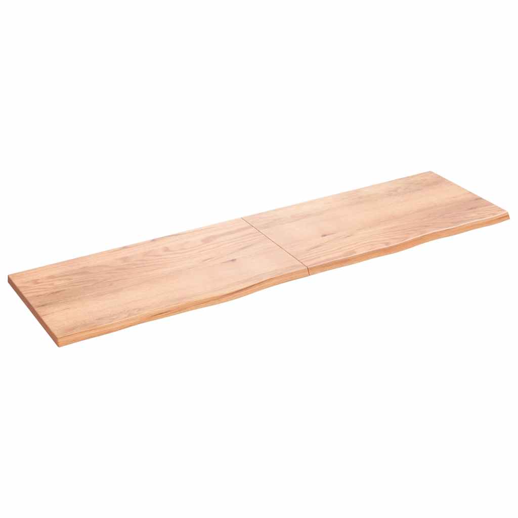 vidaXL Raft de perete maro deschis 220x60x(2-4) cm lemn stejar tratat
