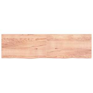 vidaXL Ράφι Τοίχου Ανοιχτό Καφέ 220x60x(2-4)εκ. Επεξ. Μασίφ Ξύλο Δρυός