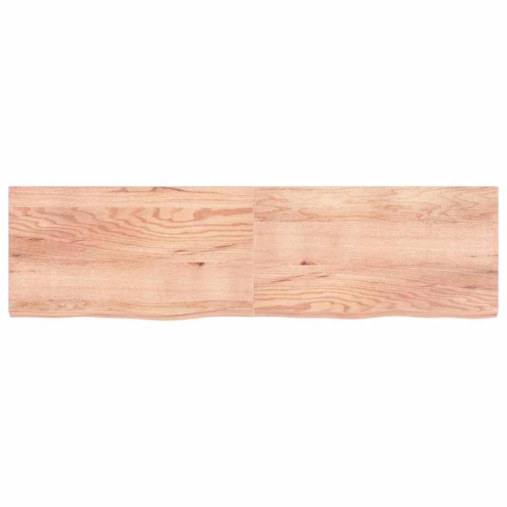 vidaXL Wandschap 220x60x(2-6)cm behandeld massief eikenhout lichtbruin afbeelding