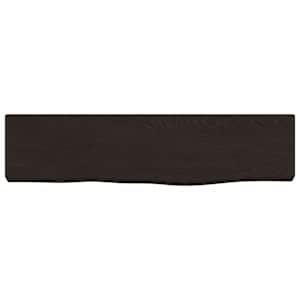 Nástěnná police tmavě hnědá 40x10x2 cm ošetřený masivní dub - obrázek 4