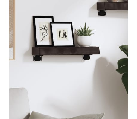 vidaXL Wall Shelf Dark Brown 40x10x6 cm Treated Solid Wood Oak