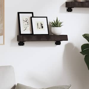 vidaXL Wall Shelf Dark Brown 40x10x6 cm Treated Solid Wood Oak