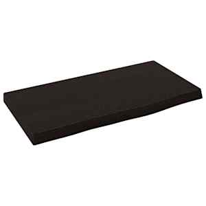 Nástěnná police tmavě hnědá 40x20x2 cm ošetřený masivní dub - obrázek 2