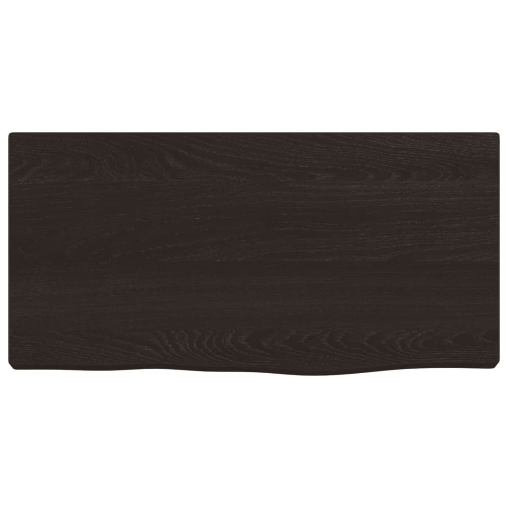 vidaXL Wandschap 40x20x2 cm behandeld massief eikenhout donkerbruin, foto 4