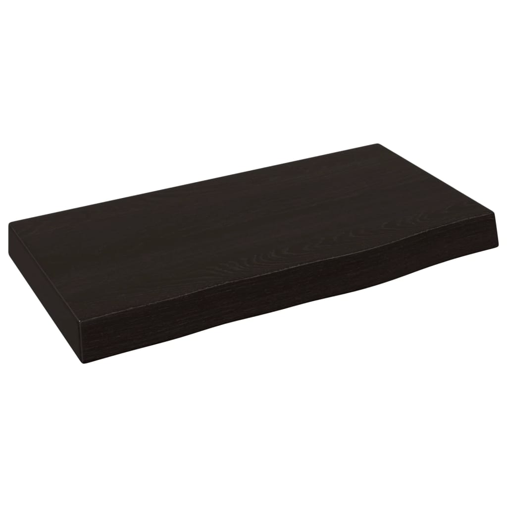 Étagère murale gris foncé 40x20x4 cm bois chêne massif traité