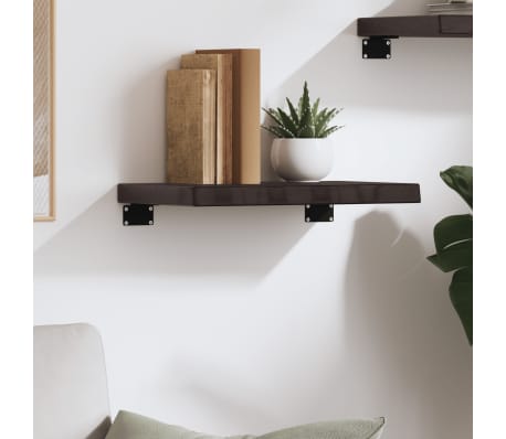 vidaXL Wall Shelf Dark Brown 40x20x4 cm Treated Solid Wood Oak