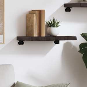 vidaXL Wall Shelf Dark Brown 40x20x4 cm Treated Solid Wood Oak