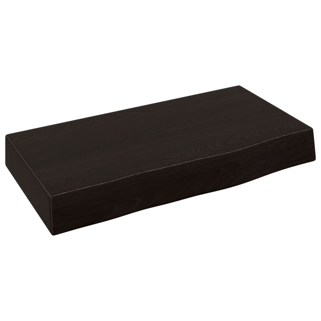 vidaXL Stenska polica temno rjava 40x20x6 cm trdna hrastovina