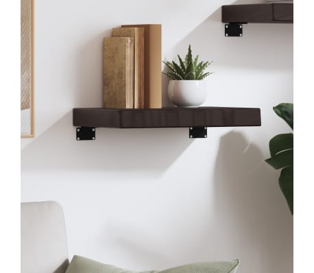vidaXL Wall Shelf Dark Brown 40x20x6 cm Treated Solid Wood Oak